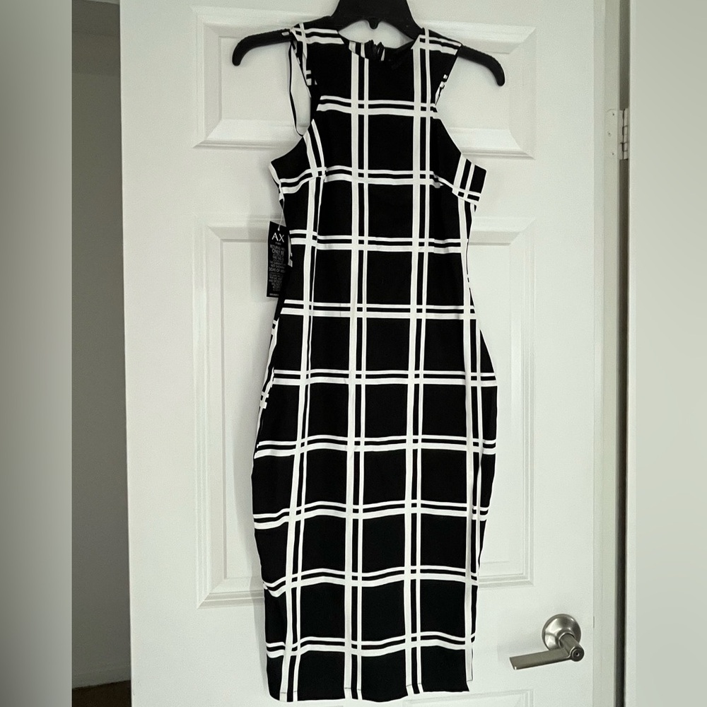 AX Paris black and white geometric print sleeveless midi  dress 4